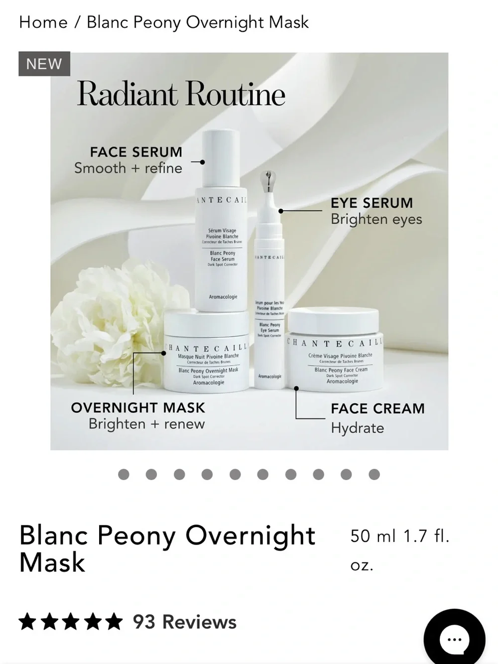 Chantecaille Blanc Peony Overnight Mask — White